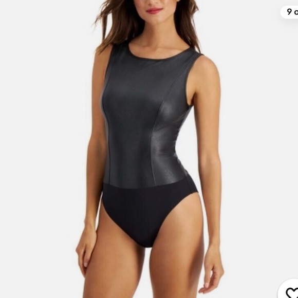 INC. Faux Leather Bodysuit - Picture 2 of 6